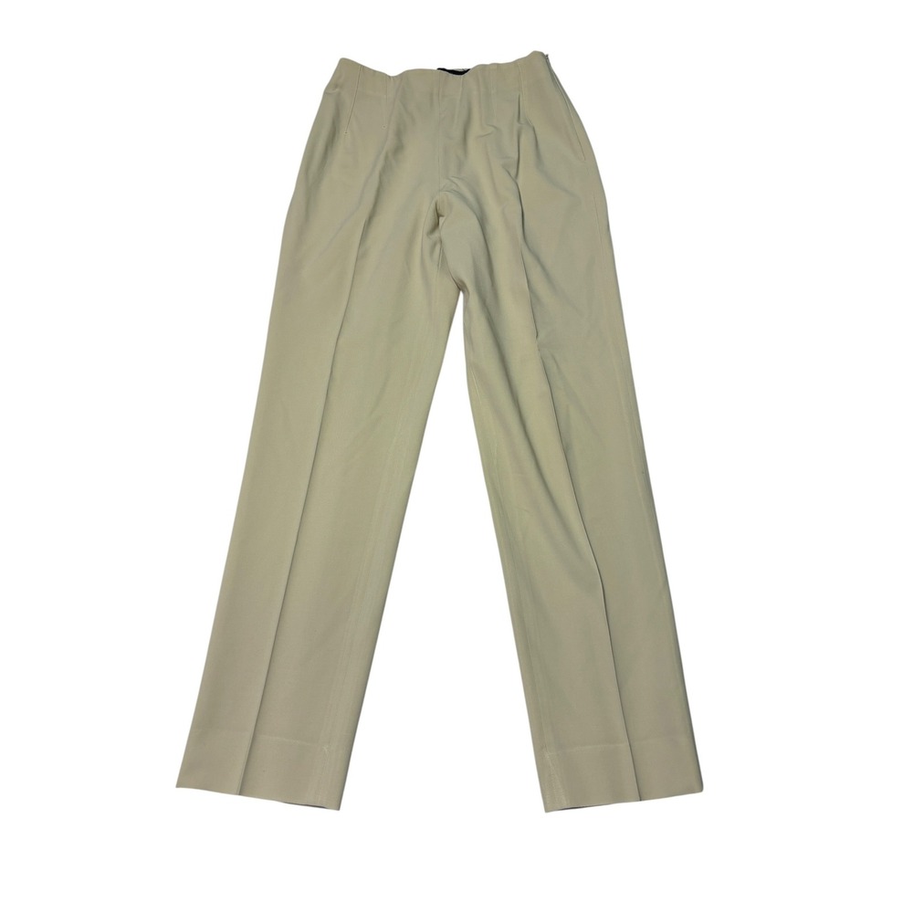 Piazza Sempione Tan Wool Blend Straight Leg Trousers Womens Size W26 L28 Italy